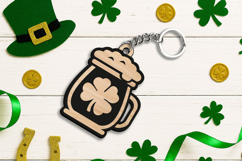 Beer Mug Keychain SVG Laser Lucky Charm Patrick Day Present Product Image 2