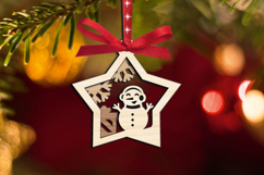 Star Snowman Gift Snowflake SVG Merry Christmas Ornament Product Image 2