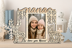 Deer Couple SVG Christmas Nana Photo Frame Winter Gift Laser Product Image 2