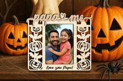 Halloween SVG Papa and Me Frame Photo Kids Laser Scary Ghost Product Image 2