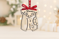 Letter R Laser Newbron Onesie Baby Christmas SVG Ornament Product Image 2