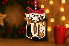 Letter U SVG Laser Baby Christmas Onesie Ornament Newborn Product Image 2
