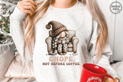 Gnope Not Before Coffee|Cute Coffee Gnome Girl|Cozy Winter Product Image 2