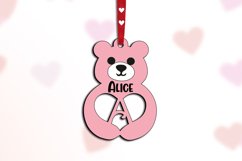 Valentine&#039;s Day Love Bear Letter A Gift Laser Alphabet SVG Product Image 2