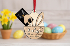 Cute Bunny Ears Easter Gift Card Money Holder SVG Present Product Image 2