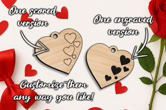 Cute Hearts Romantic Key Chain SVG Valentines Day Gift Laser Product Image 2