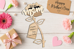 Rose Flower Mother's Day Gift Card Holder SVG Laser Present Product Image 2