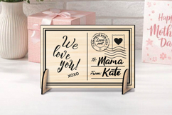 We Love You Stamp SVG Mother's Day Post Card Laser Present Product Image 2