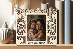 Mom and Me Safari Giraffe SVG Photo Frame Laser Gift Kids Product Image 2