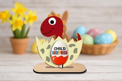Dino Easter Chocolate Egg Holder SVG Present Laser Gift Kid Product Image 2