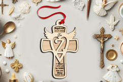 Letter Z Laser Gift Cross SVG Holy Ornament Monogram Baptism Product Image 2