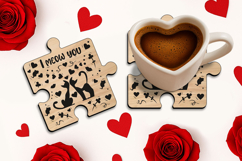 SVG Puzzle I Meow You Coaster Valentine Day Laser Gift Cats Product Image 2