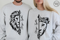Stronger Together Couple Lion Men and Women Matching Shirt Product Image 2