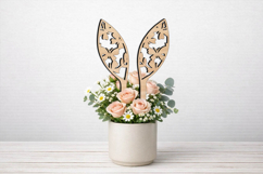 Bunny Butterflies SVG Easter Ears Planter Laser Rabbit Gift Product Image 3