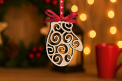 SVG Winter Glove Christmas Tree Ornament Decoration Laser Product Image 2