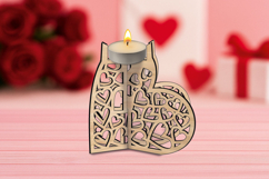 Valentine's Day Candle Holder Romantic Love Gift Laser SVG Product Image 2