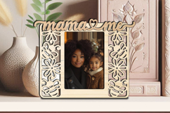 SVG Mama and Me Frame Photo Picture Love Bee Wasp Kid Laser Product Image 2