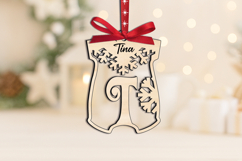 Baby Christmas Letter T SVG Laser Onesie Ornament Newbron Product Image 2