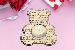 Bear Valentine Day Candle Holder Laser SVG Love Romantic Product Image 2