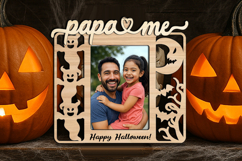 Papa &amp; Me Halloween SVG Frame Photo Laser Scary Spooky Gift Product Image 2