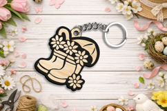 Spring Rain boots Umbrella Keychain Laser SVG Gift Accessory Product Image 2