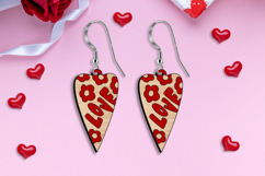 Laser SVG Love Sharp Heart Valentine Earrings Romantic Gift Product Image 2