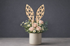 SVG Easter Bunny Ears Rabbits Pattern Planter Laser Present Product Image 2