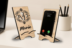Letter M Phone Holder SVG Monogram Stand Alphabet Gift Laser Product Image 2