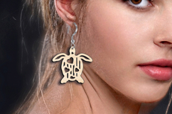 SVG Turtle Heart Ocean Pattern Earring Laser Gift Maritime Product Image 3