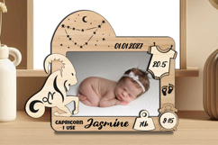 SVG Capricorn Zodiac Laser Baby Photo Frame Present Newborn Product Image 2