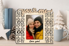 Snowflake You Me SVG Frame Photo Love Romantic Christmas Product Image 3