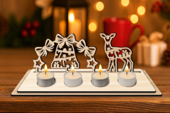 SVG Holiday Bell Deer Christmas Decoration Candles Holder Product Image 2