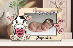 Cow SVG Baby Photo Laser Frame Gift Board Newborn Picture Product Image 2