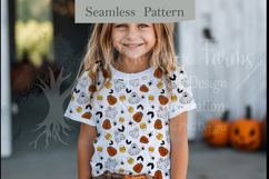 Seamless Halloween Pattern | Silly Ghosts, Pumpkins, Bats Product Image 2