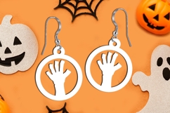 Halloween Zombie Hand Earrings SVG Witch Laser Scary Gift Product Image 2