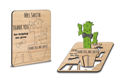 SVG Laser 3D Teacher Appreciation Pop-up Gift Cactus Card Product Image 2