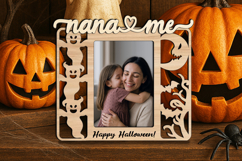 Halloween Nana &amp; Me SVG Photo Frame Gift Laser Spooky Scary Product Image 2