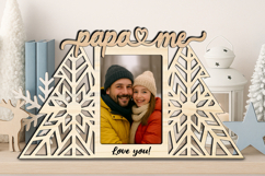 SVG Christmas Tree Winter Papa and Me Photo Frame Gift Laser Product Image 3