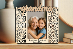 Flowers Granddaughter Grandma SVG Photo Frame Pic Laser Gift Product Image 2