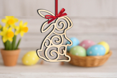 SVG Laser Easter Bunny Ornament Entwine Rabbit Present Gift Product Image 2