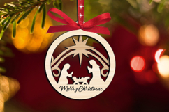 SVG Nativity Scene Merry Christmas Ornament Laser Decoration Product Image 2