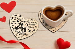 My Better Half Valentine's Day Coaster SVG Laser Love Heart Product Image 2