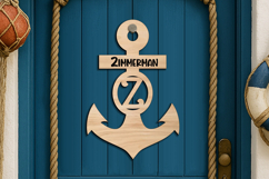 Family Letter Z Door Hanger SVG Alphabet Anchor Nautical Sea Product Image 2