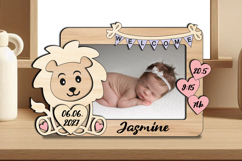 Lion SVG Baby Photo Frame Leo Newborn Laser Home Decor Sign Product Image 2