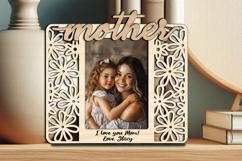 Mother Daughter SVG Flowers Frame Photo Picture Love Gift Product Image 2