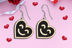 Smile Love Earring SVG Valentine Laser Romantic Gift Present Product Image 3