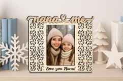 Snowflake SVG Nana and Me Photo Frame Laser Gift Winter Kids Product Image 3