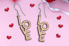 SVG Hanging Love Text Valentine Earrings Laser Romantic Gift Product Image 3