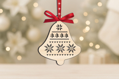 Holiday Bell SVG Christmas Ornament Gift Laser Present Decor Product Image 2