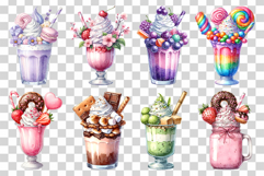 Monster Milkshake | Watercolor Clipart Dessert Drink PNG Art Product Image 2